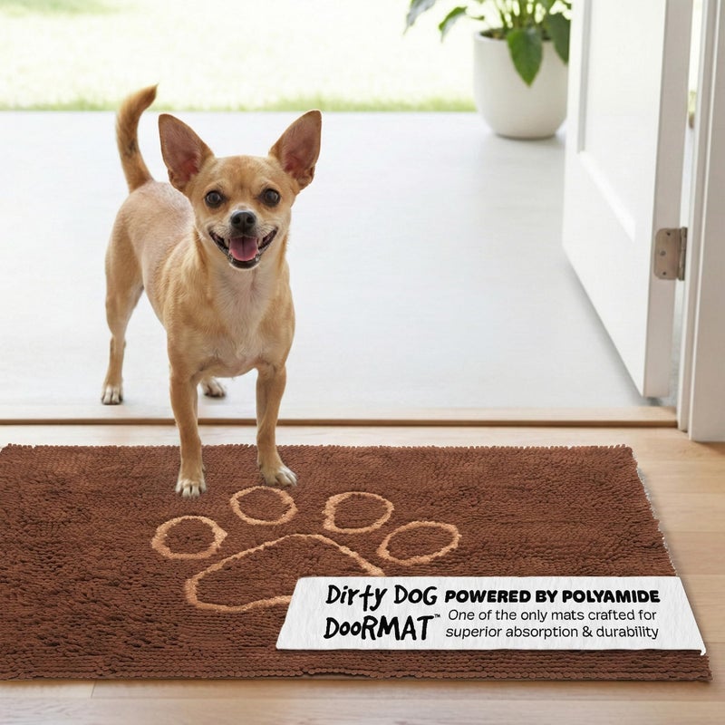 Dog Gone Smart Dirty Dog Doormat - Fast Drying Rug with Super Gripper Backing for Clean Floors - Super Absorbent Microfiber and Machine Washable Mat for Muddy Paws - Mocha - Image 1